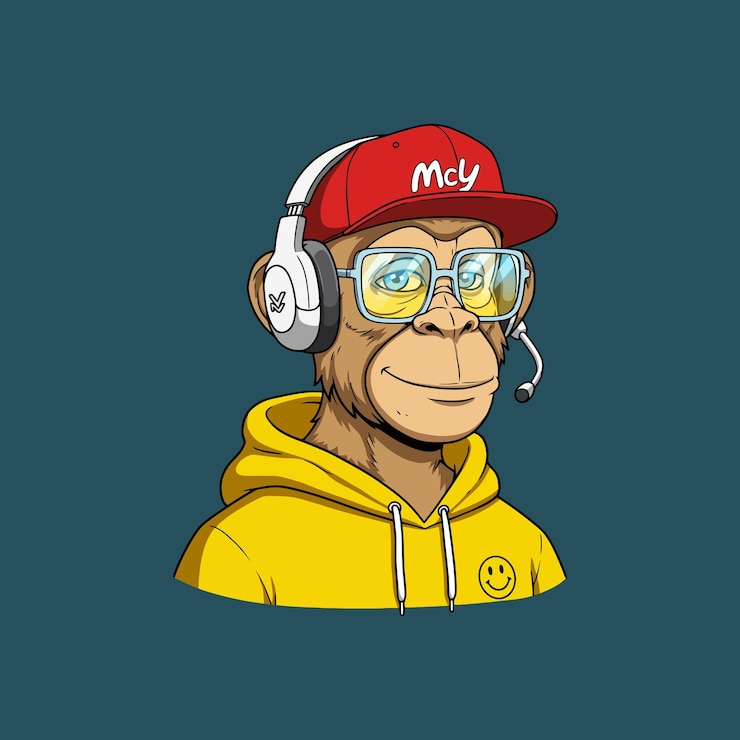 Vector cool monkey dj con auriculares y sudadera con capucha