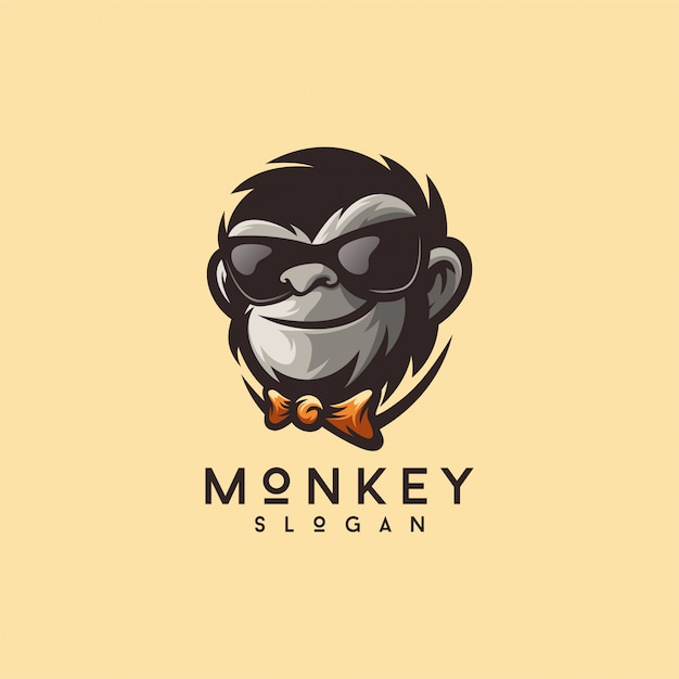 Cool monkey logo design vector illustrator listo para usar