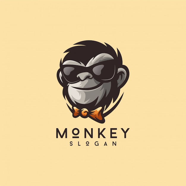 Vector cool monkey logo design vector illustrator listo para usar