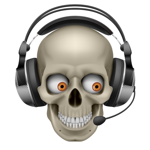 Cool skull con auriculares