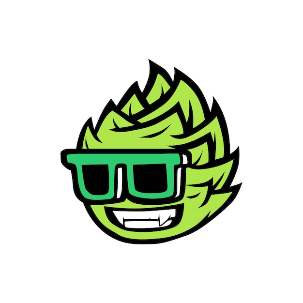 cool sonriente mascota de elaboración de sal con gafas de sol icono de logotipo de ilustración vectorial