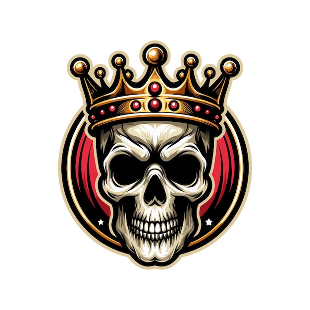 un cool swager scull con la ilustración vectorial del logotipo de la mascota de la Corona