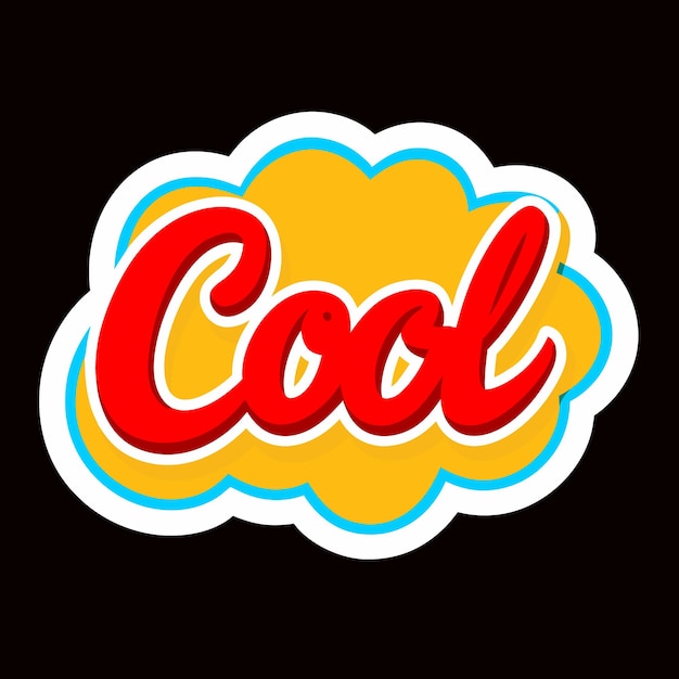Cool tipografía texto estilo de dibujos animados diseño dinámico