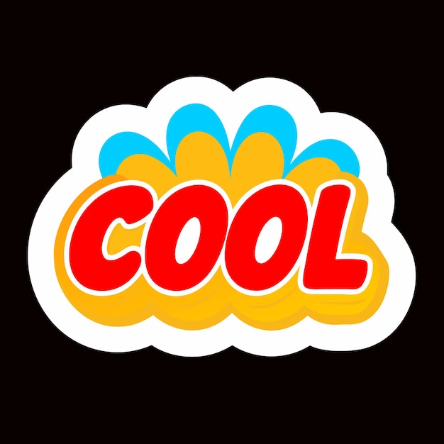 Cool tipografía texto estilo de dibujos animados diseño dinámico
