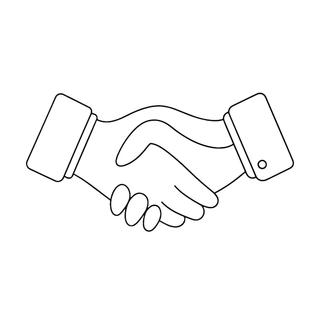 Cooperación empresarial Ilustración vectorial de línea continua de línea continua sobre fondo blanco