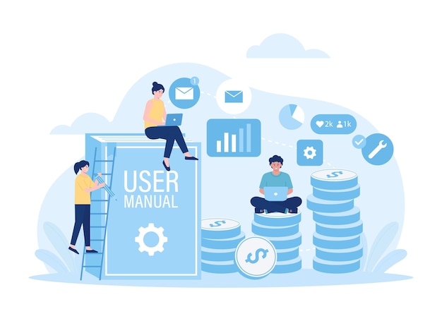 Cooperar para las ventas de negocios tendencia concepto ilustración plana