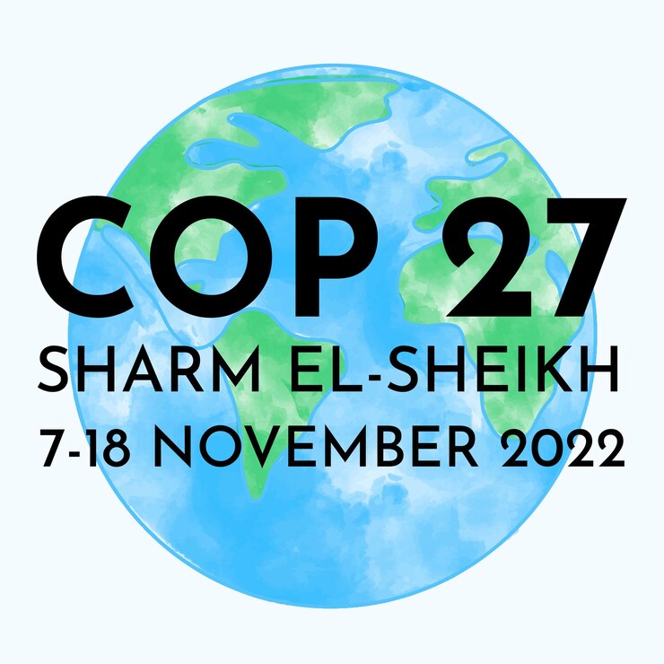 Vector cop 27 sharm elsheikh egipto 718 noviembre 2022 banner de la conferencia de las naciones unidas sobre el cambio climático