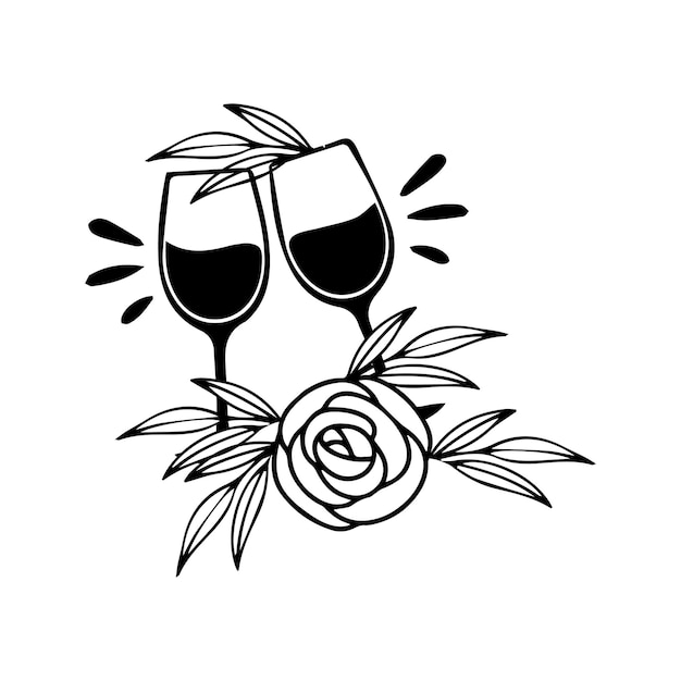 Copa abstracta de logotipo de vino