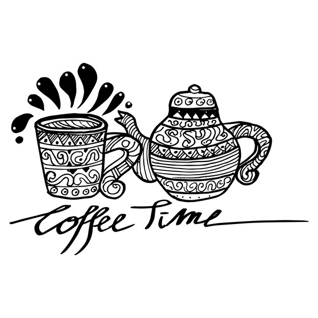 una copa de café con una taza de café y una tazón de café
