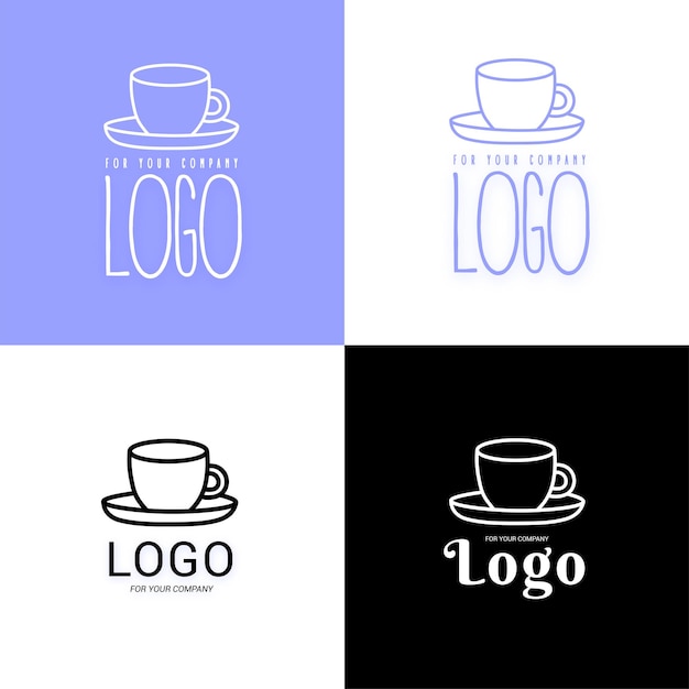 Copa logotipo vajilla logo Copa icono para diseño web o empresa ilustración vectorial aislado Eps Ai