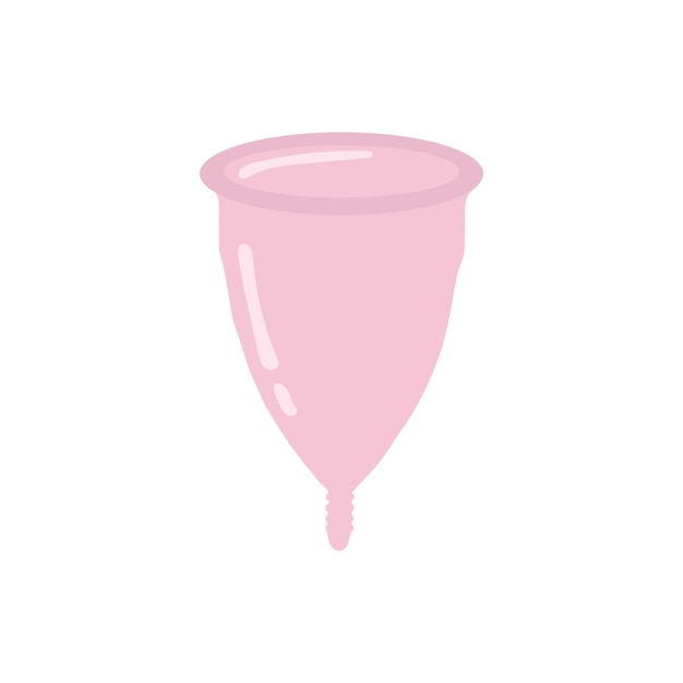 Vector copa menstrual aislada sobre fondo blanco higiene femenina ilustración vectorial en un estilo plano