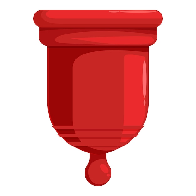 Copa menstrual roja aislada sobre un fondo blanco