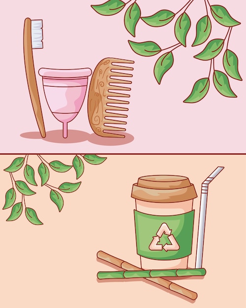 Copa menstrual con set ecológico