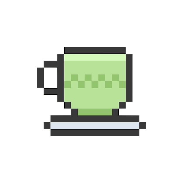 La copa y el platillo de Pixel Art