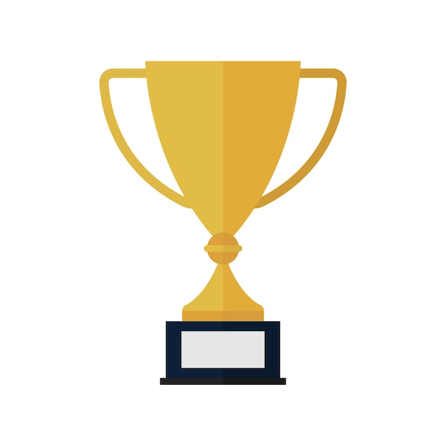 Copa de trofeo de oro aislada sobre fondo blanco Icono vectorial de estilo plano para UI de aplicaciones y diseño web
