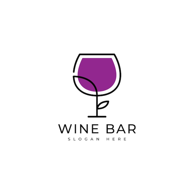 copa de vino copa de vino diseño de logotipo minimalista vector gráfico
