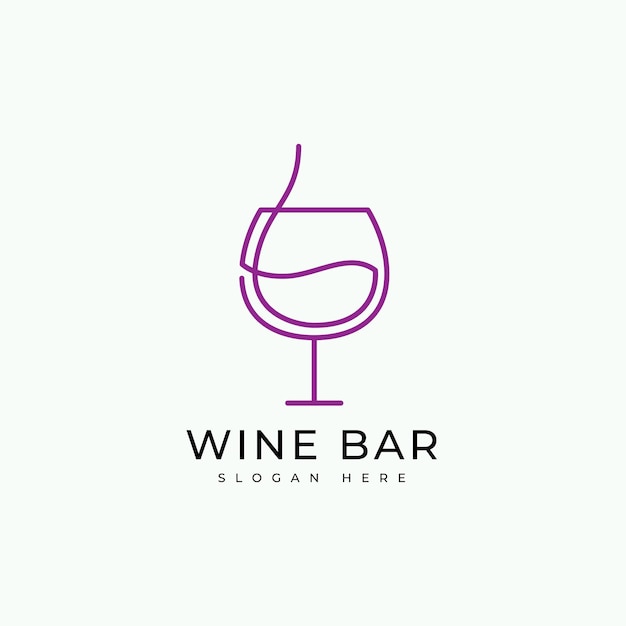 copa de vino copa de vino diseño de logotipo minimalista vector gráfico