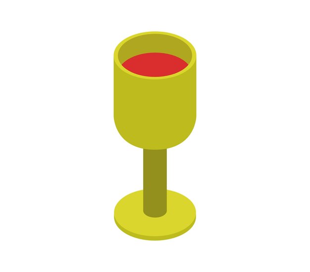 Copa de vino isométrica