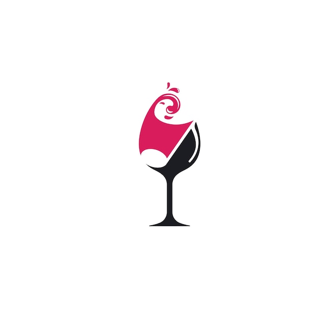 Copa de vino música nota icono vector ilustración concepto diseño