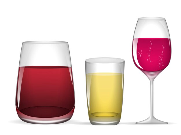 copa de vino realista aislada sobre fondo blanco ilustración 3D