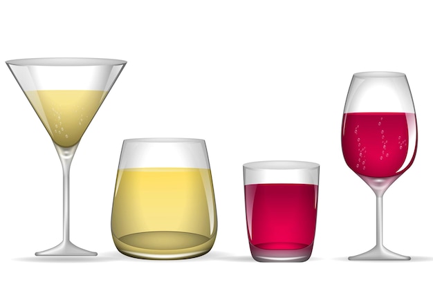 copa de vino realista aislada sobre fondo blanco ilustración 3D