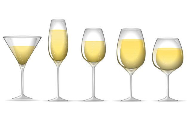 copa de vino realista aislada sobre fondo blanco ilustración 3D