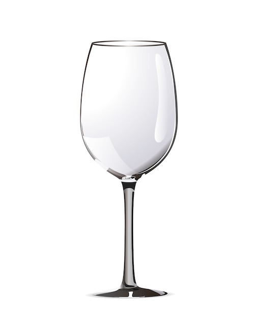 Vector copa de vino realista brillante aislado en blanco