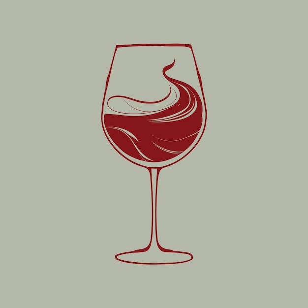 Vector la copa de vino con vino rojo contra blanco