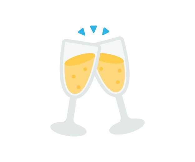 Copas de champán Emoji vector icono
