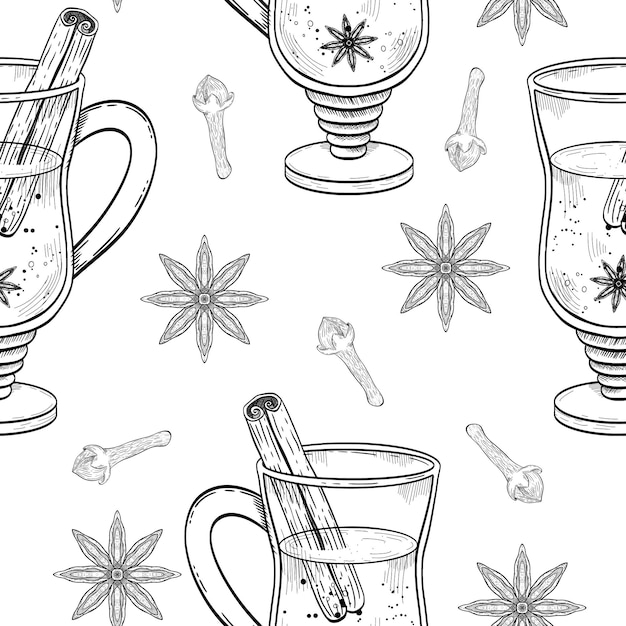 Copas estilizadas que muestran una hermosa variedad de especias junto con rebanadas aromáticas de anís estrella