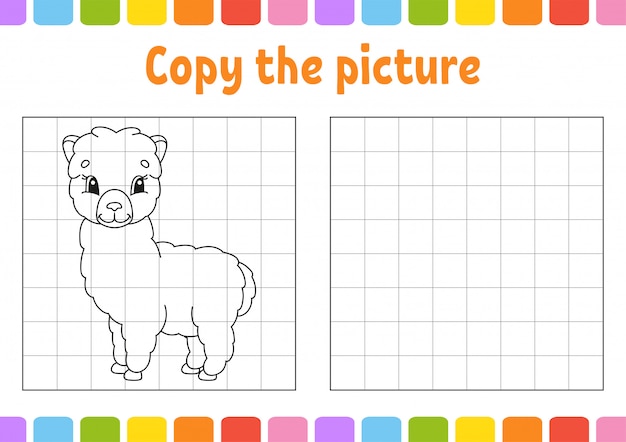 Copia la foto. Páginas de libros para colorear para niños.