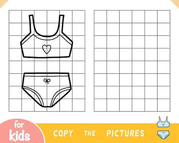 Copia el juego de imágenes para niños Ropa interior