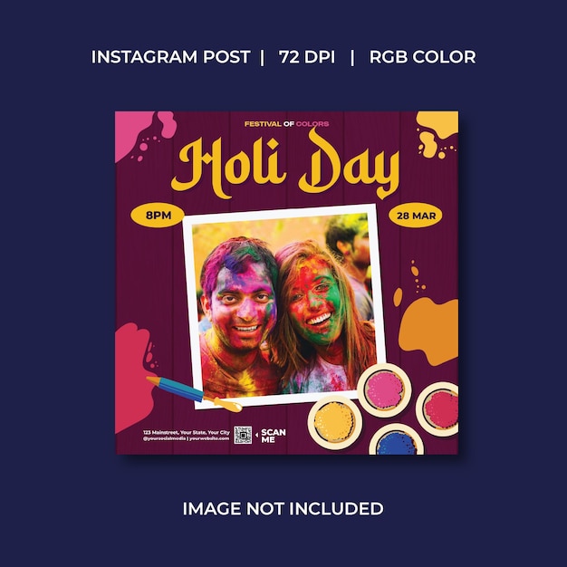Copia de los medios sociales del día de Holi