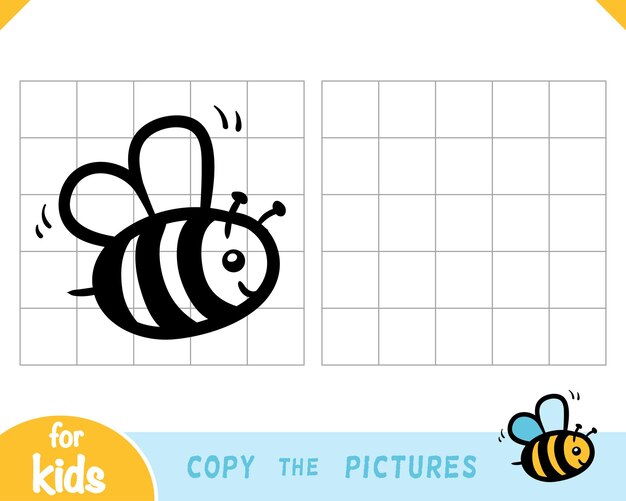 Copiar el juego educativo de imágenes para niños Bee