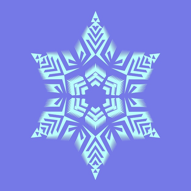 Vector copo de nieve aislado en un diseño de invierno de fondo azul