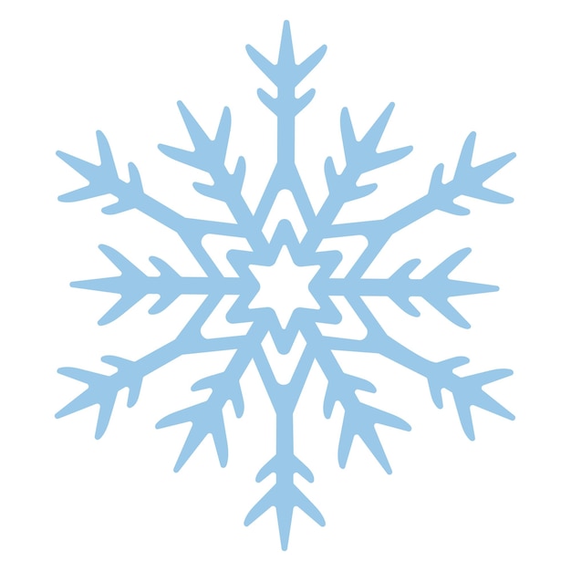 Copo de nieve azul Cristal frágil de forma compleja Congelación Copos de nieve Estrella congelada