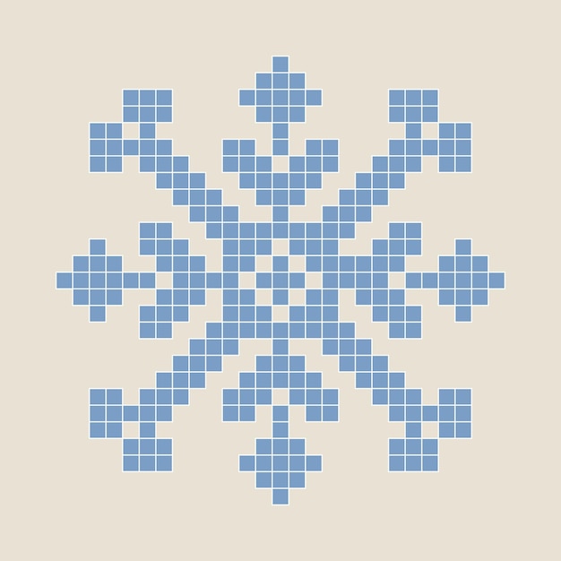 Un copo de nieve azul con el símbolo del año en el lado izquierdo