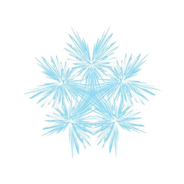 Copo de nieve azul sobre fondo blanco Elemento de diseño de vacaciones de invierno Ilustración vectorial