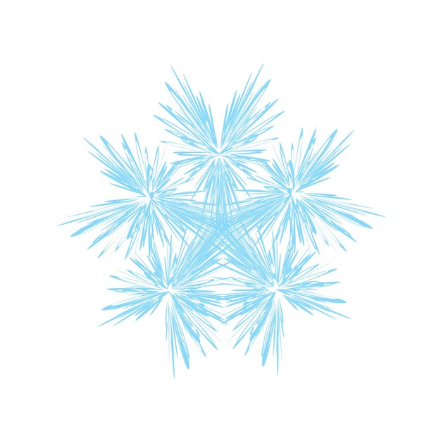 Vector copo de nieve azul sobre fondo blanco elemento de diseño de vacaciones de invierno ilustración vectorial