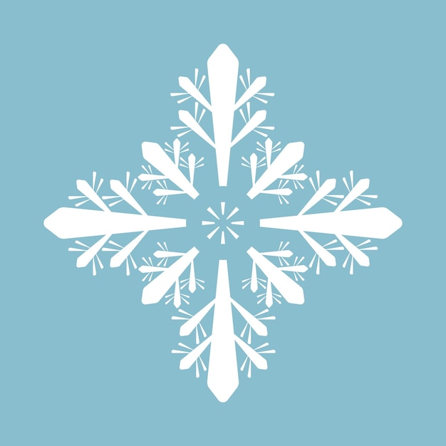 Vector un copo de nieve blanco aislado sobre un fondo azul claro símbolo del icono del copo de nieve logotipo para el diseño