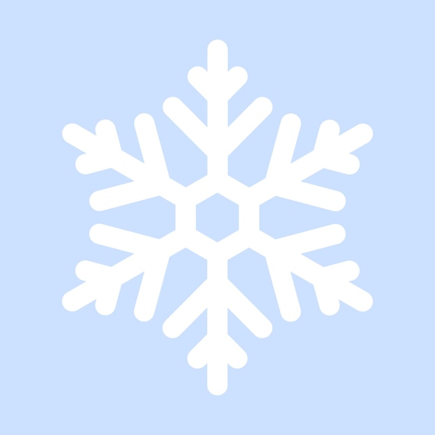 Copo de nieve blanco aislado sobre un fondo azul Estado de ánimo azul