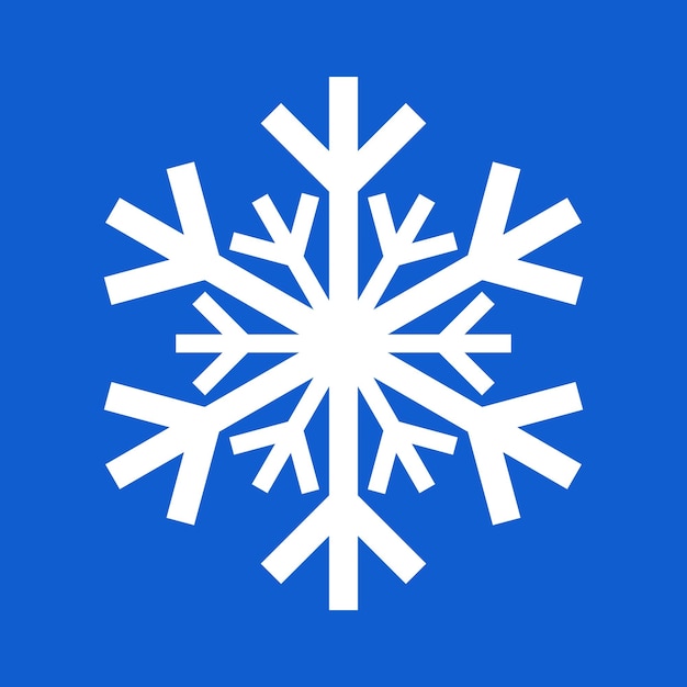 Copo de nieve blanco sobre fondo azul.