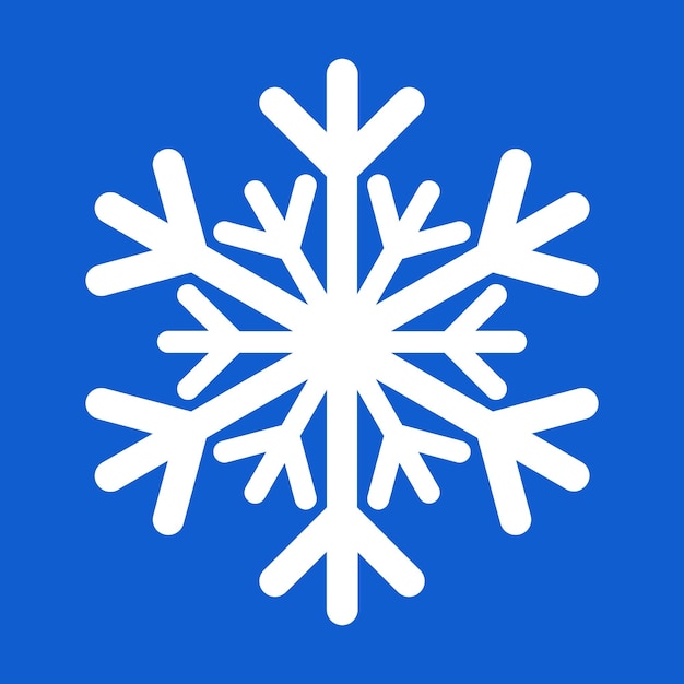 Copo de nieve blanco sobre fondo azul.