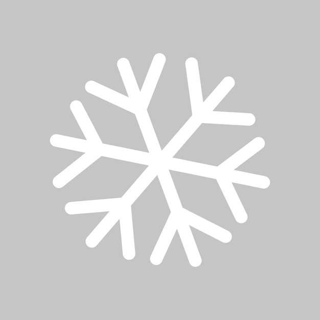 Copo de nieve blanco sobre un fondo gris. elemento decorativo de vector