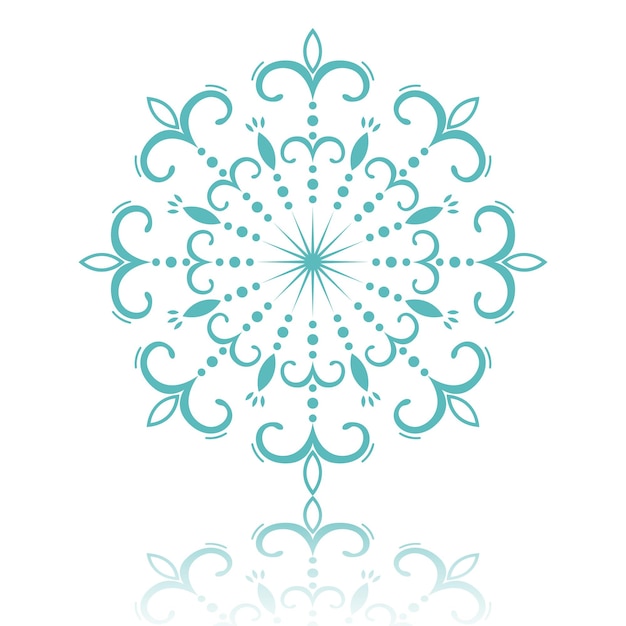 Copo de nieve calado decorativo dibujado a mano con rizos. Vector para su diseño.