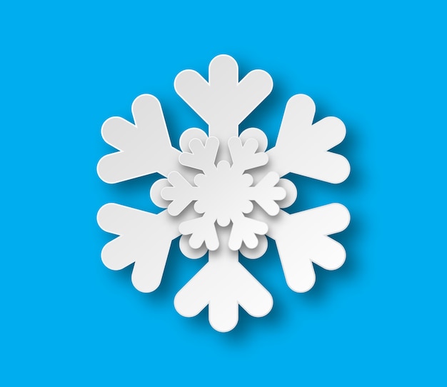 Copo de nieve de corte de papel de Navidad con sombra.