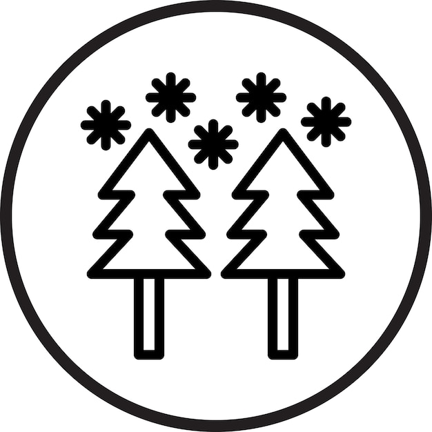 un copo de nieve está dibujado en un círculo con copos de nieve en él