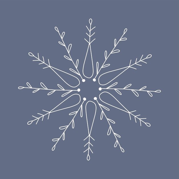 Vector copo de nieve en estilo doodle decoración de vacaciones de invierno