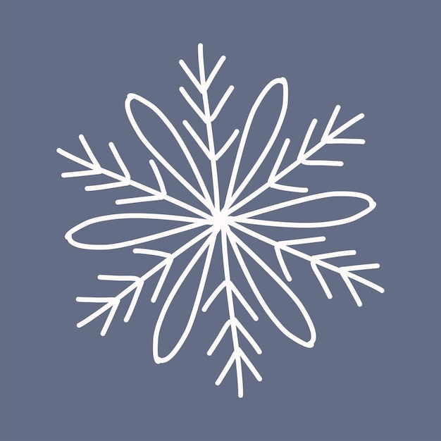 Copo de nieve en estilo doodle decoración de vacaciones de invierno