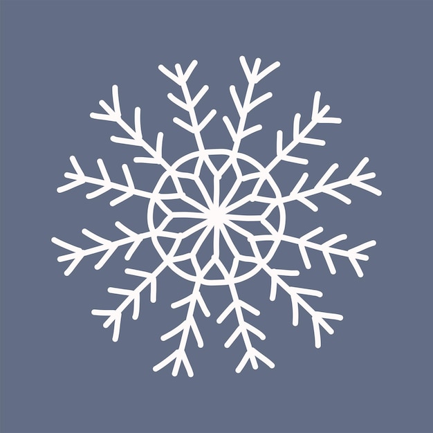 Copo de nieve en estilo doodle decoración de vacaciones de invierno